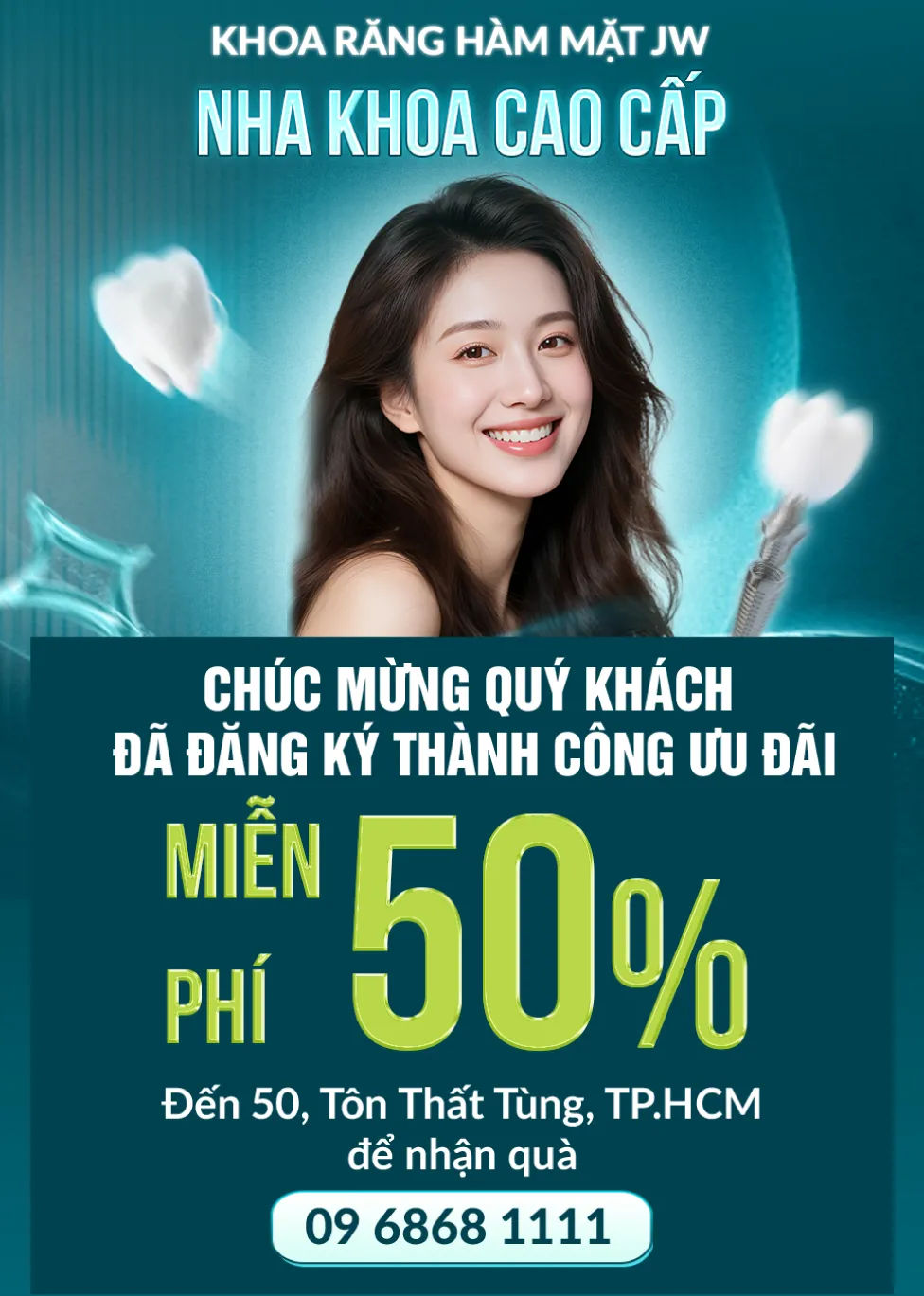 Banner đăng ký thành công Nha khoa Hàn Quốc - Mobile